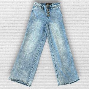 Dollhouse Junior 3-4 26" High-Rise Button-Fly Wide-Leg Jeans